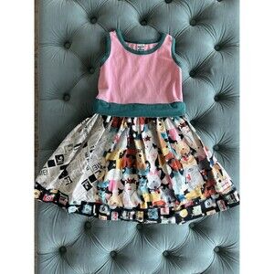 Girls size 6 Dress Dog Doggy Newspaper Theme Chris n Missy Boutique